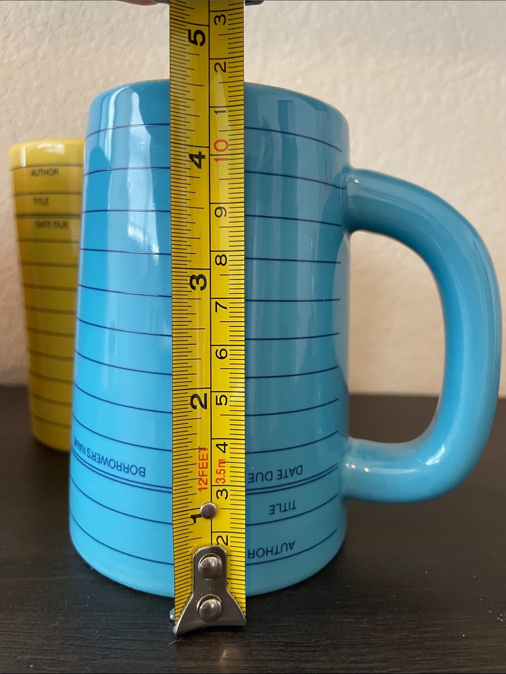 Out of Print Orange, Green, Yellow & Blue Library Card Ceramic Mugs - Picture 7 of 8